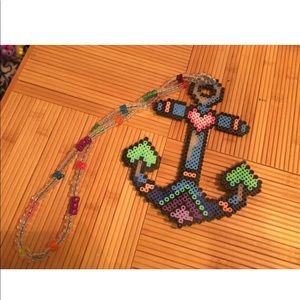 Anchor perler necklace